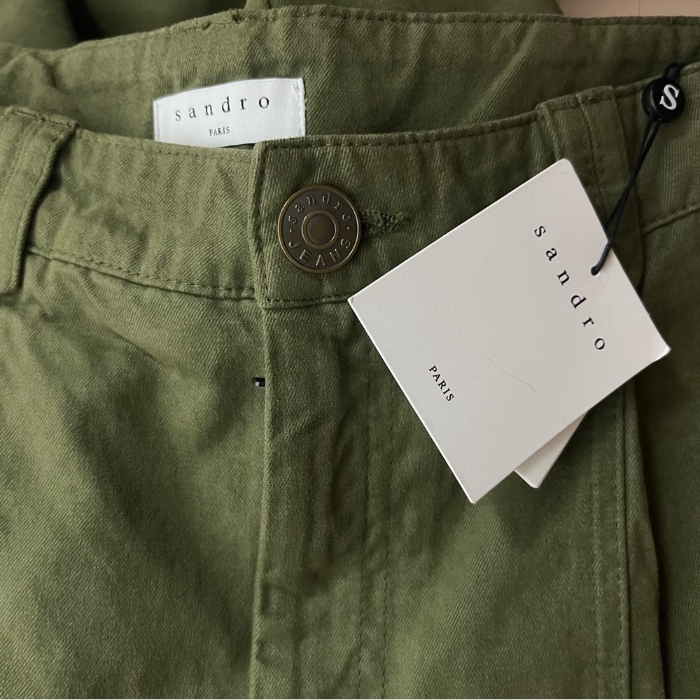 NWT Sandro Sahara Army Green Twill Trouser pants - Picture 12 of 13